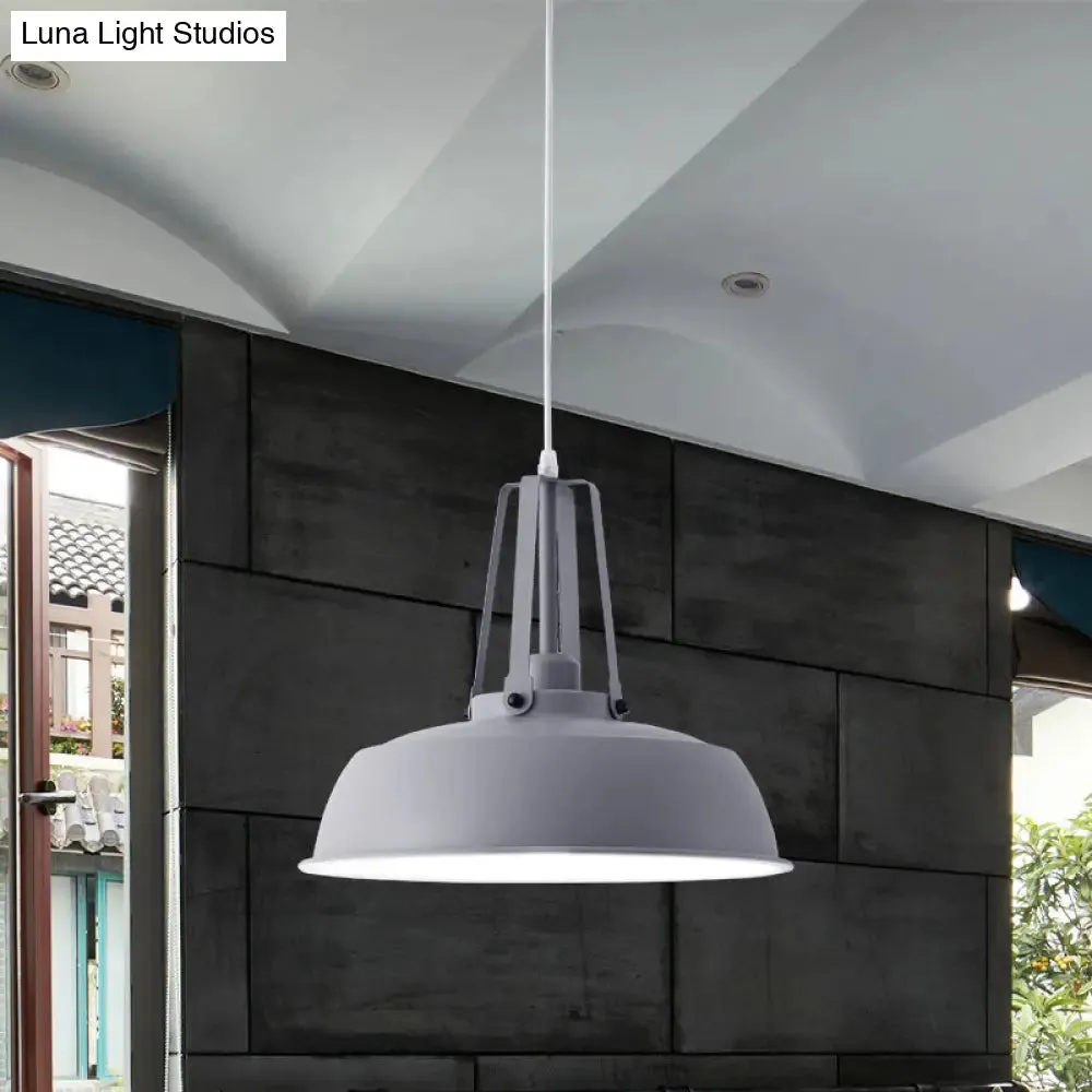 Nordic Stylish Black/Blue Barn Shade Pendant Light - Metallic Finish - Ideal for Living Rooms