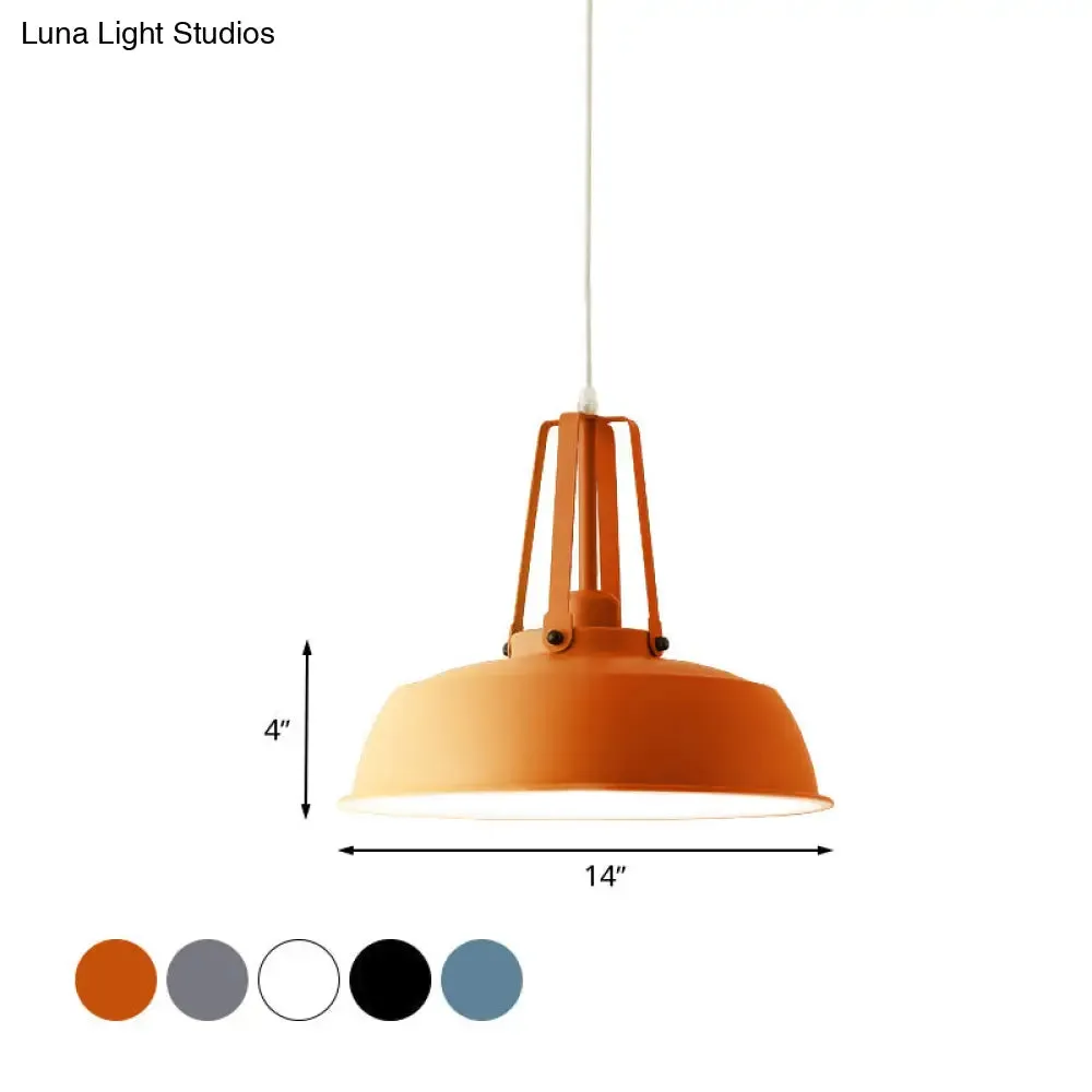 Nordic Stylish Black/Blue Barn Shade Pendant Light - Metallic Finish - Ideal for Living Rooms
