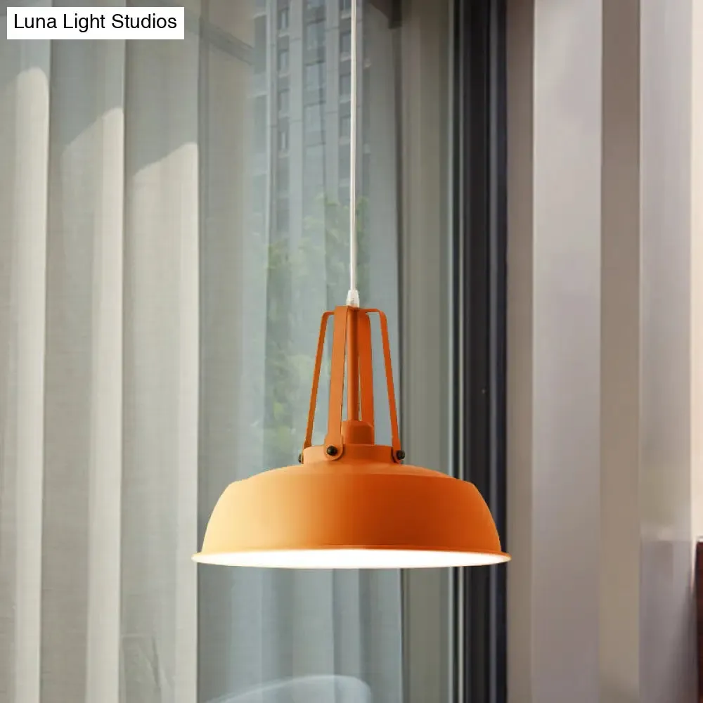 Nordic Stylish Black/Blue Barn Shade Pendant Light - Metallic Finish - Ideal for Living Rooms