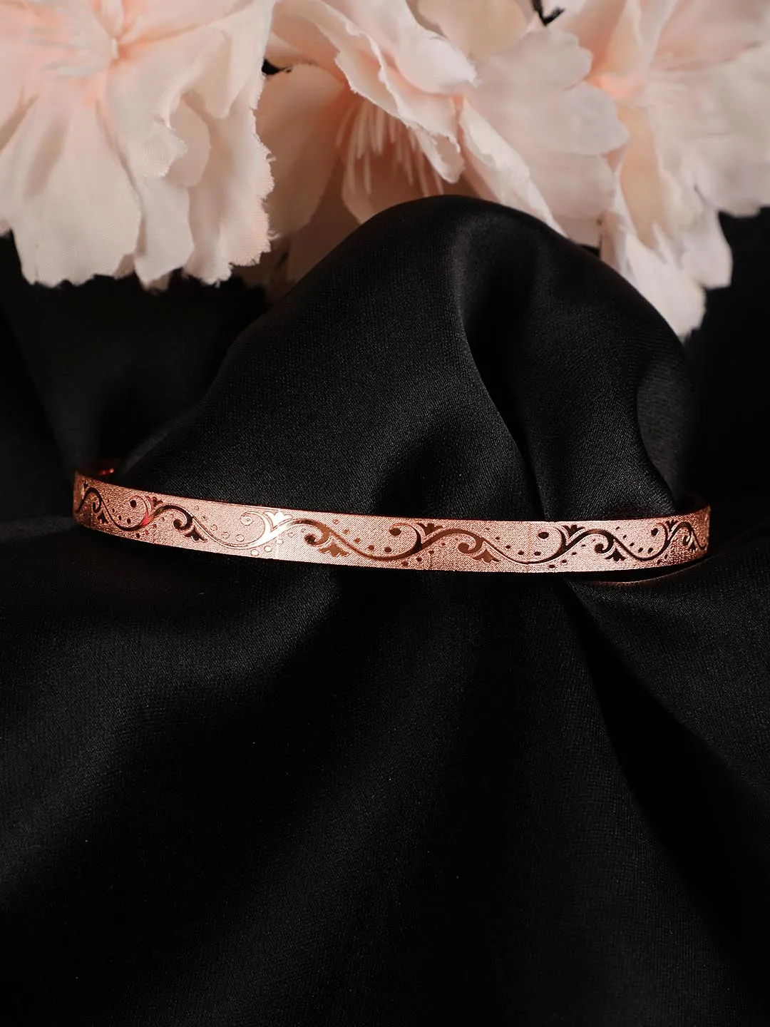 Rose Gold Plated Geometric Set Of 2 Bangle Set
