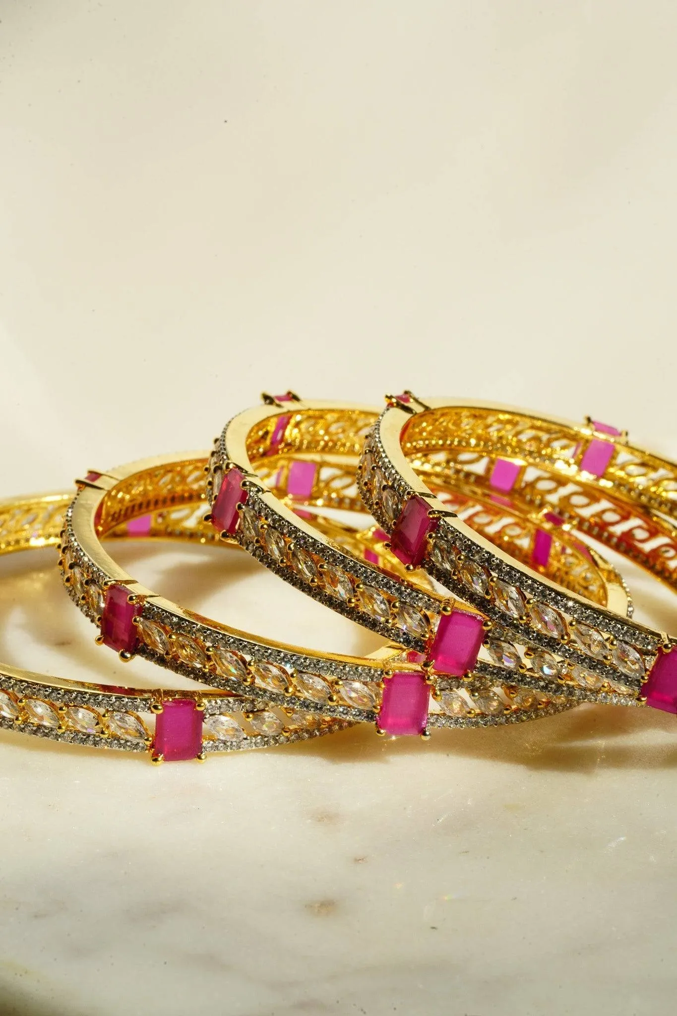 Sanya - AD Bangles (Set of 4)