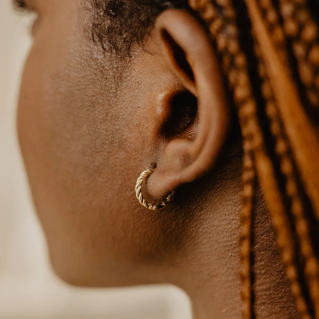 Solid Gold Rope Hoops 10mm