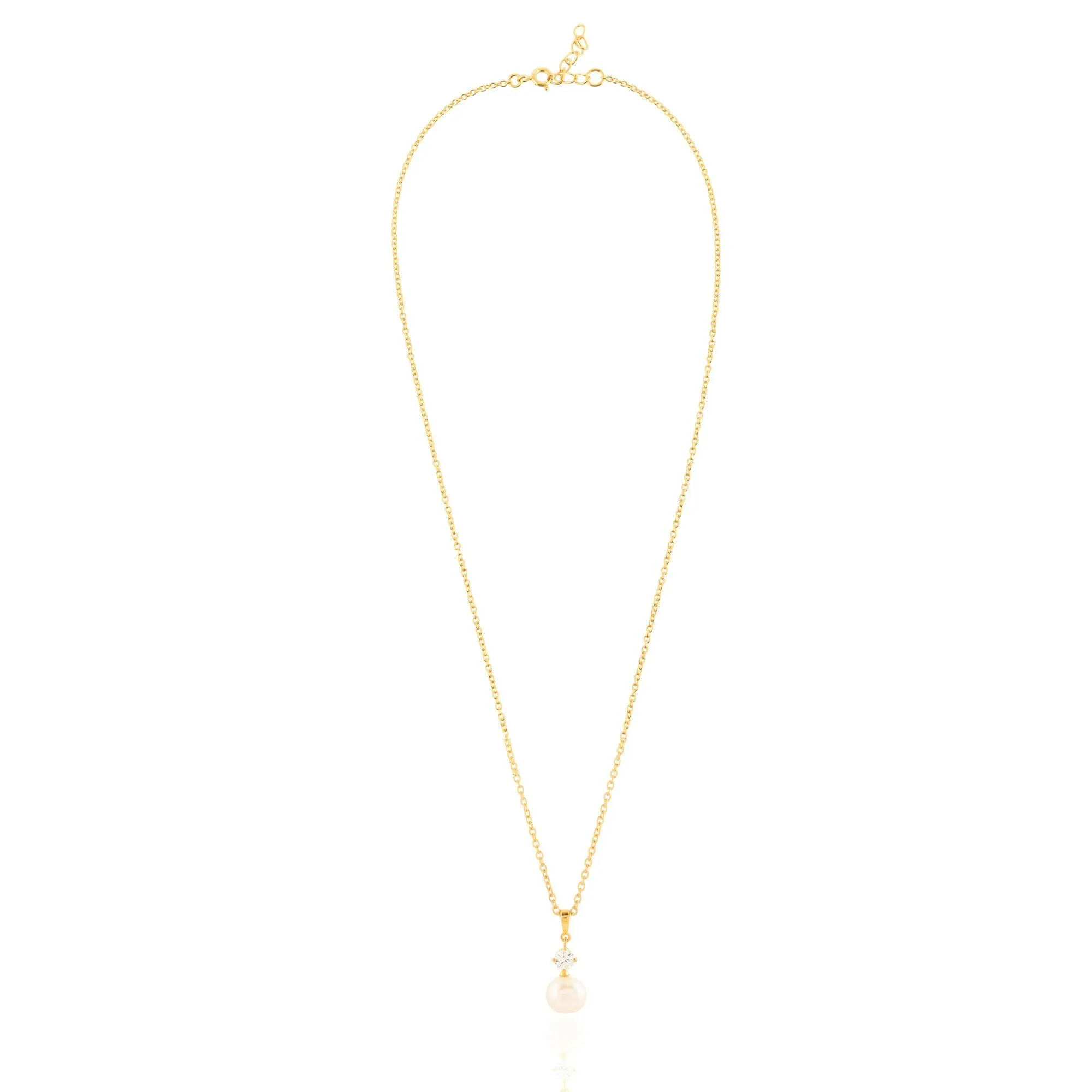 Solitaire Pearl Silver Necklace - From Purl