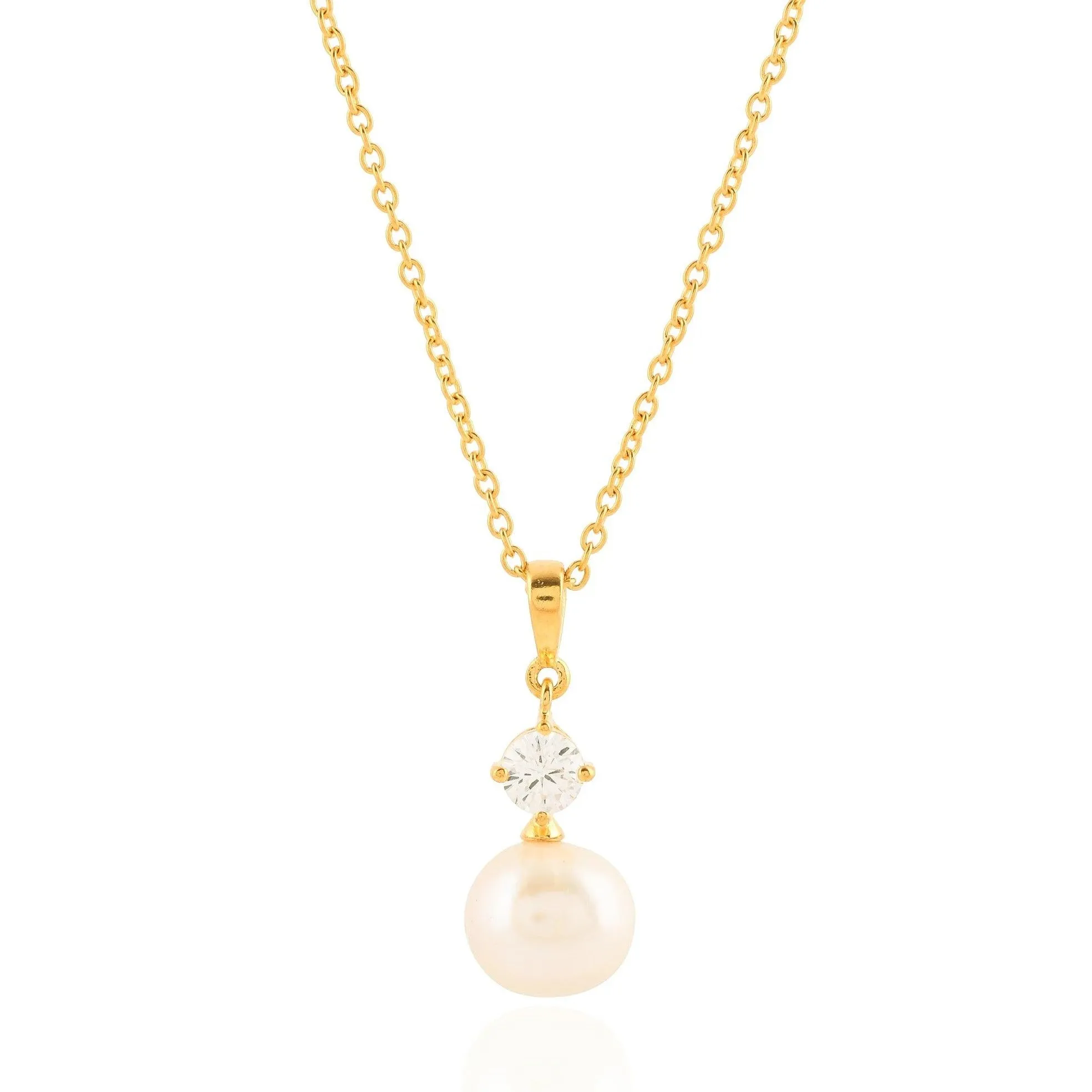 Solitaire Pearl Silver Necklace - From Purl