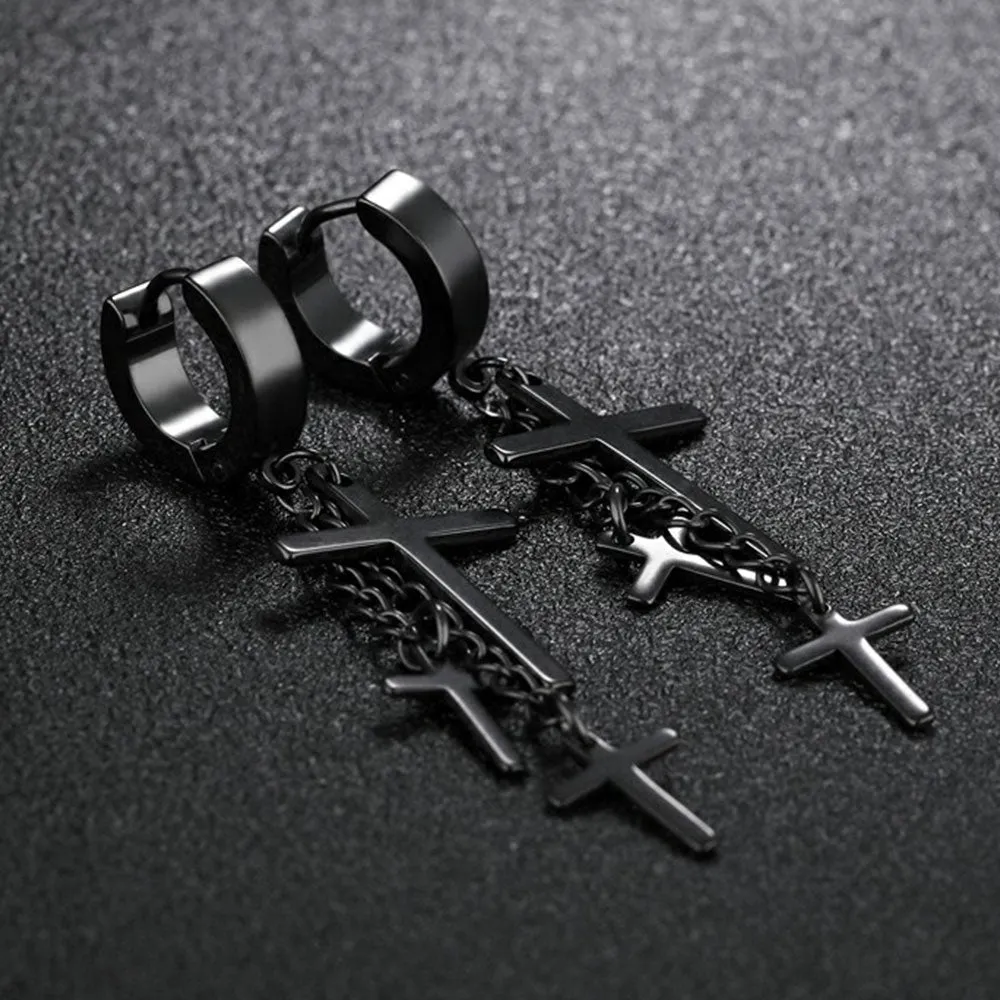 TRIPLE CROSS PENDANTS EARRING