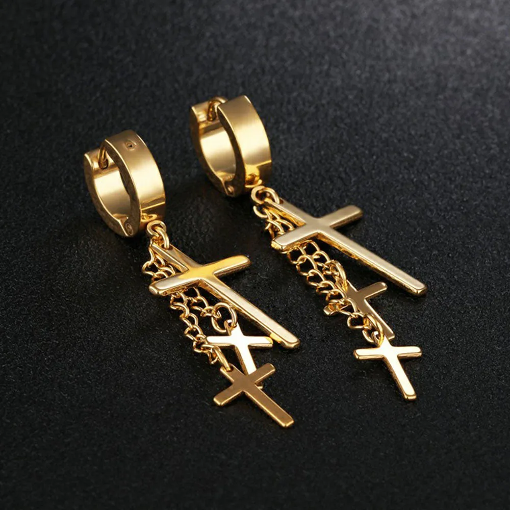TRIPLE CROSS PENDANTS EARRING