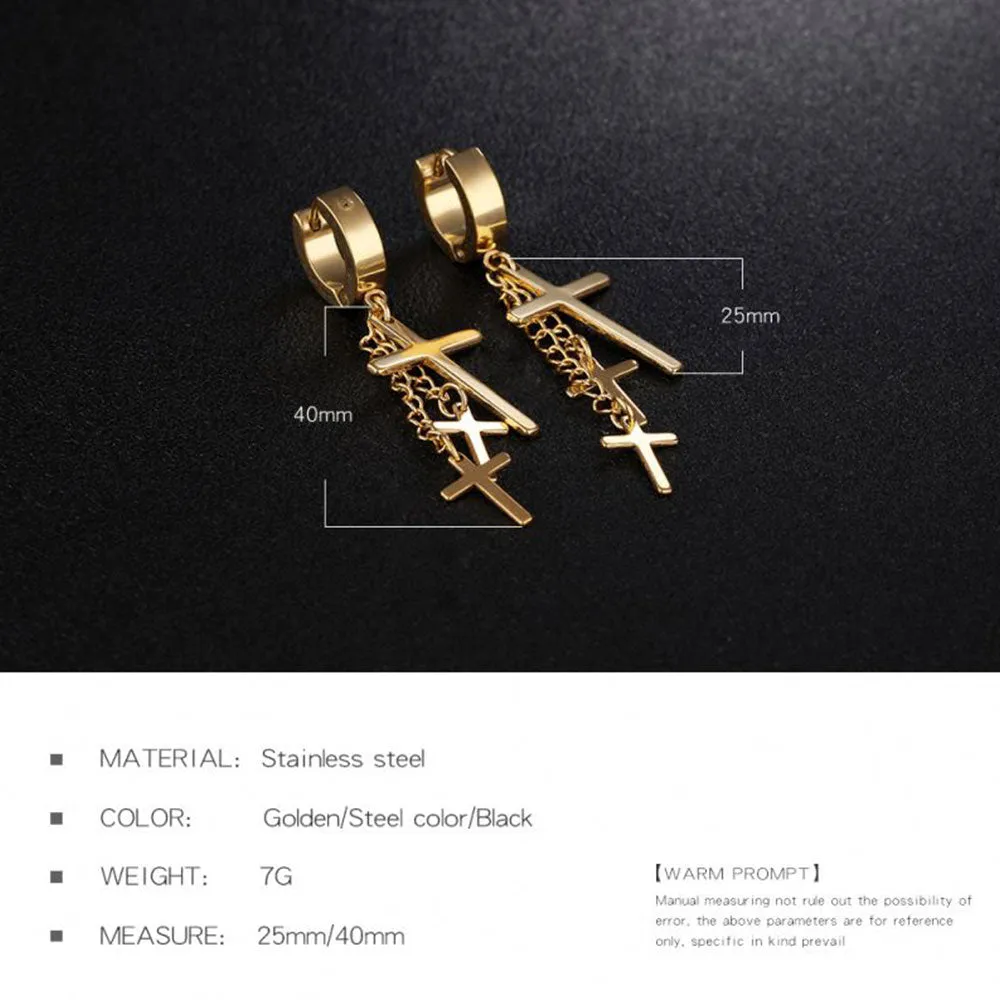 TRIPLE CROSS PENDANTS EARRING