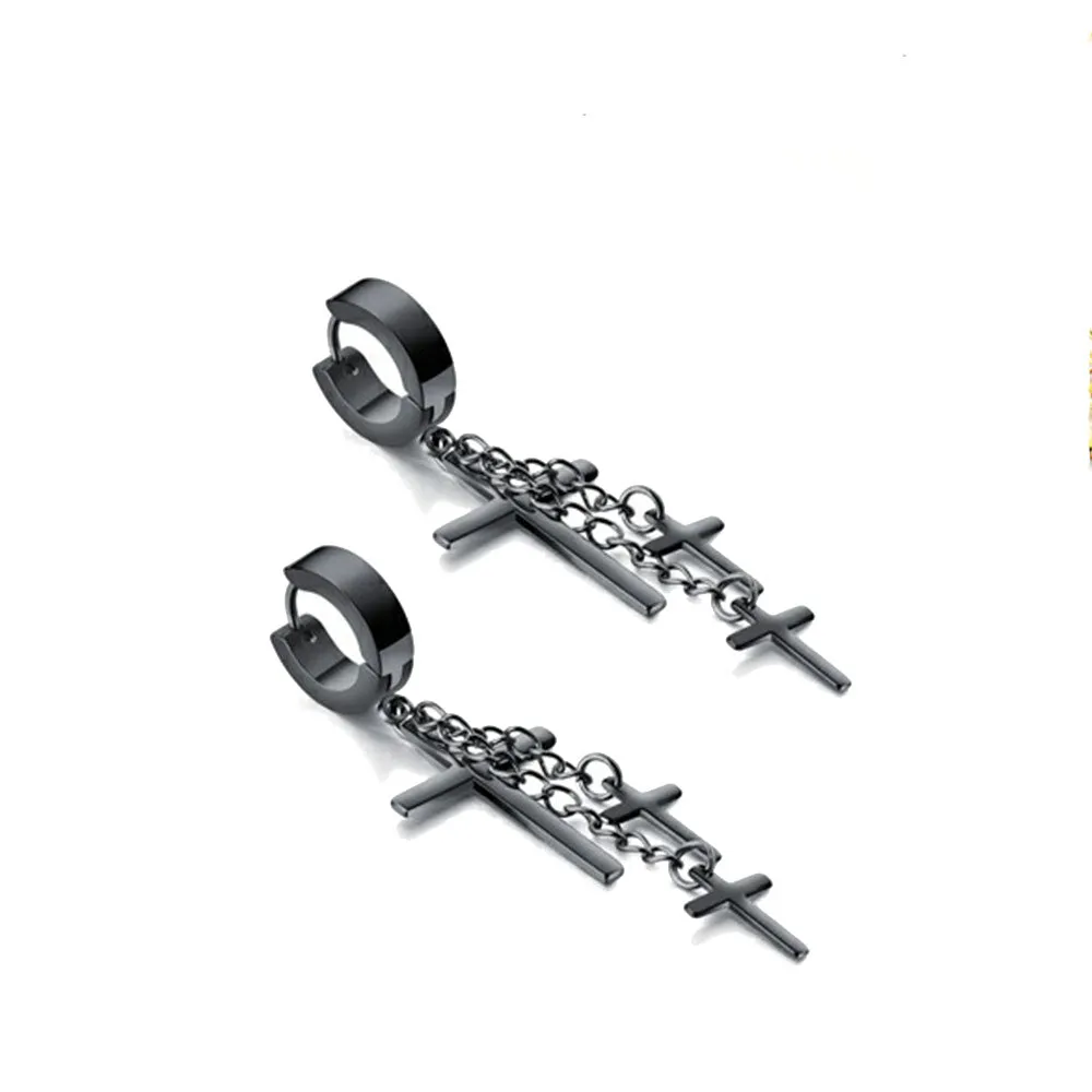 TRIPLE CROSS PENDANTS EARRING