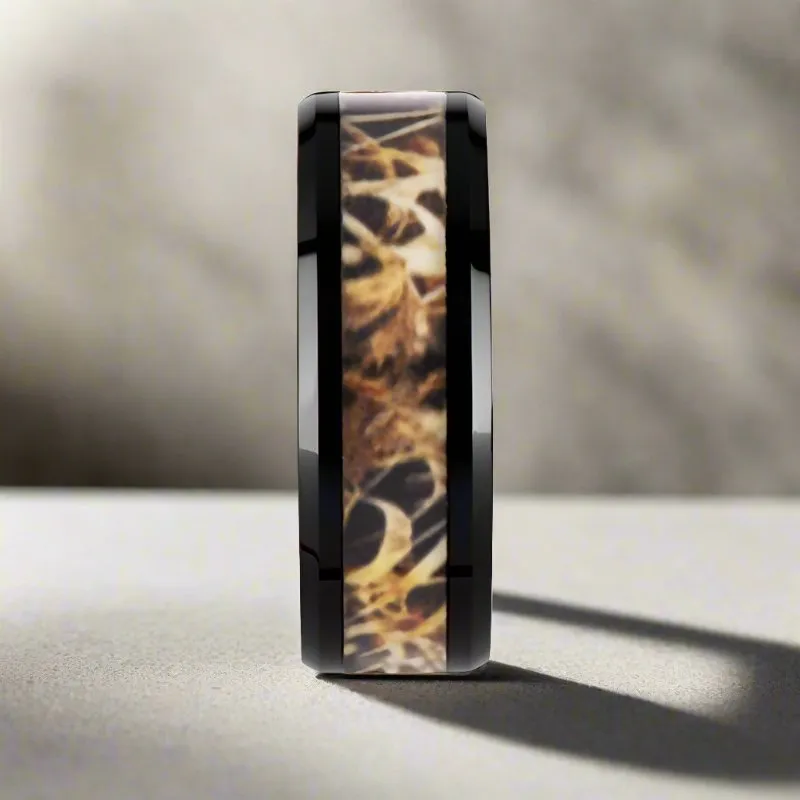 TUNDRA | Black Ceramic, Leaves Grassland Camo Inlay, Beveled