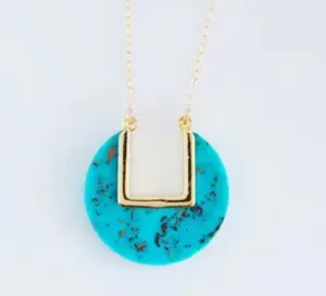 Turquoise Coin Pendant