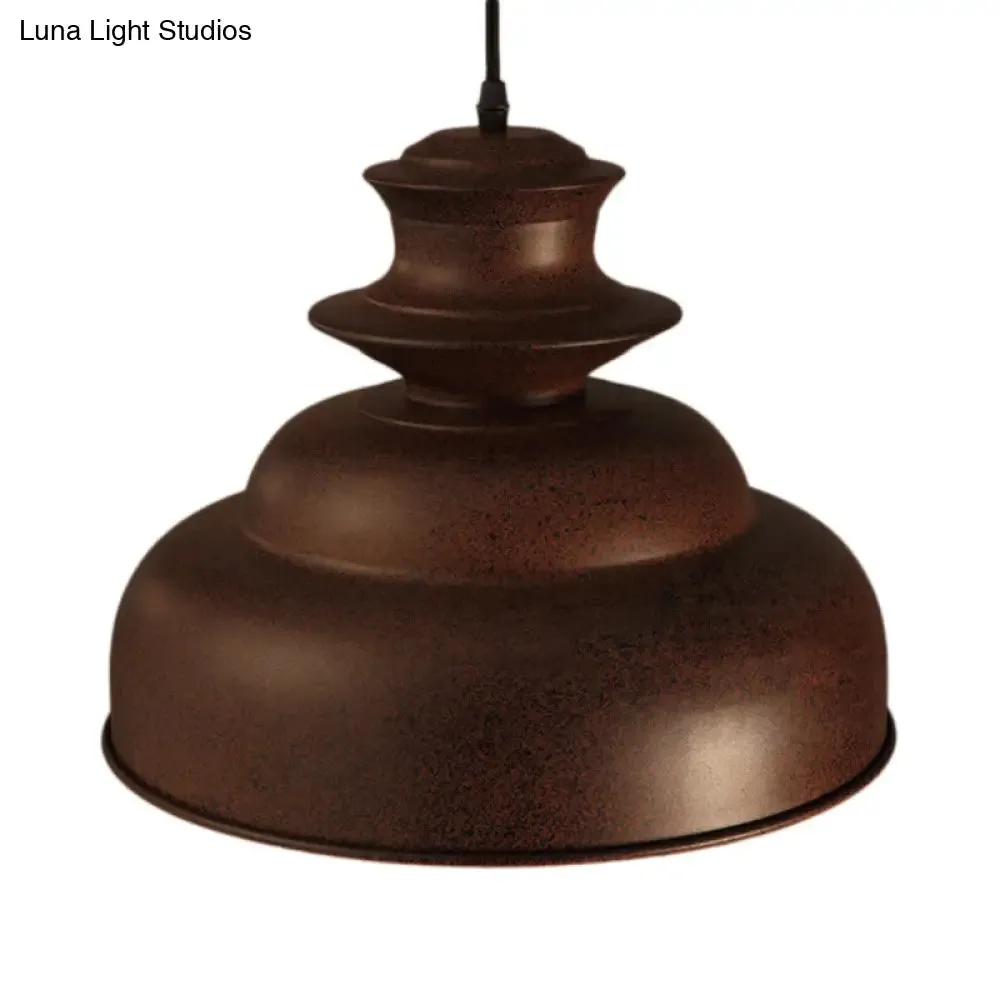 Vintage Double Bubble Pendant Light - Stylish Bronze Metal Ceiling Pendant (Indoor)