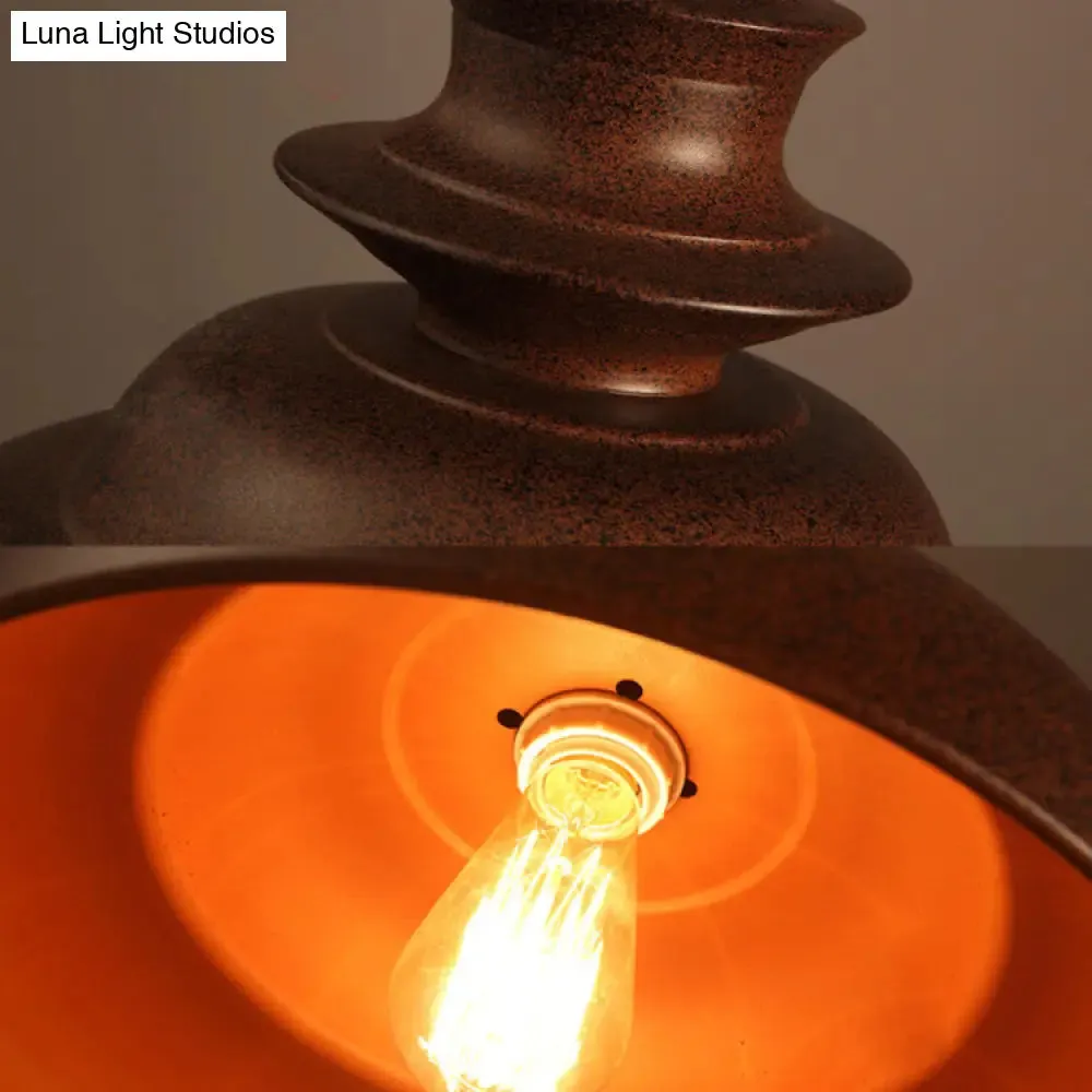 Vintage Double Bubble Pendant Light - Stylish Bronze Metal Ceiling Pendant (Indoor)
