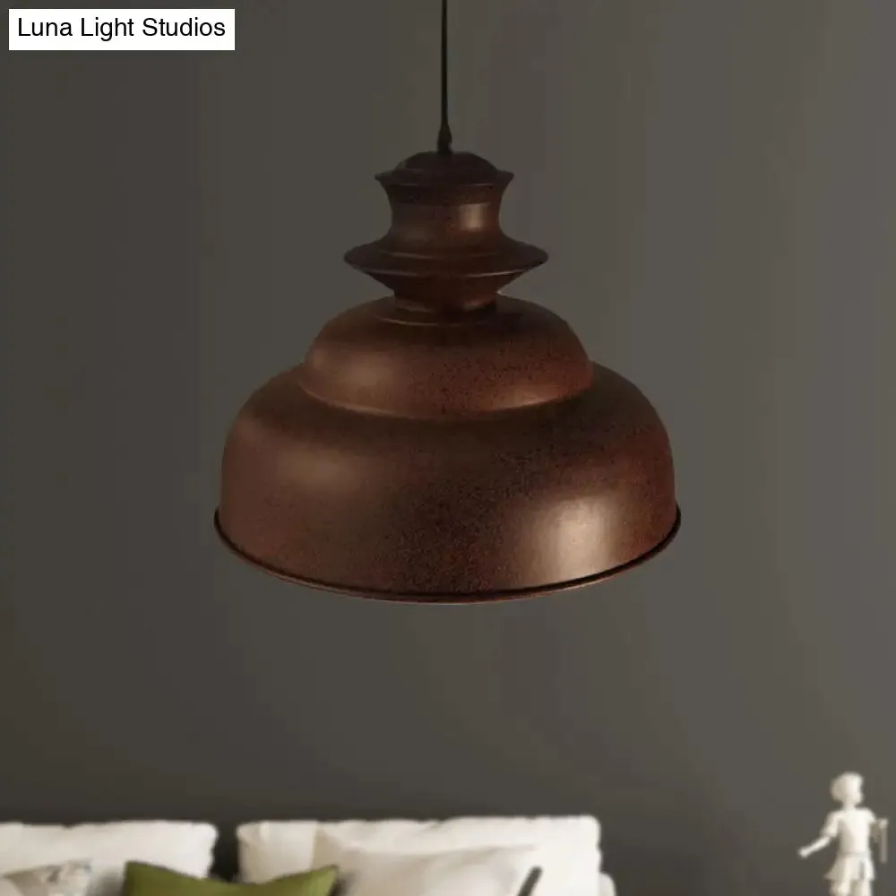 Vintage Double Bubble Pendant Light - Stylish Bronze Metal Ceiling Pendant (Indoor)