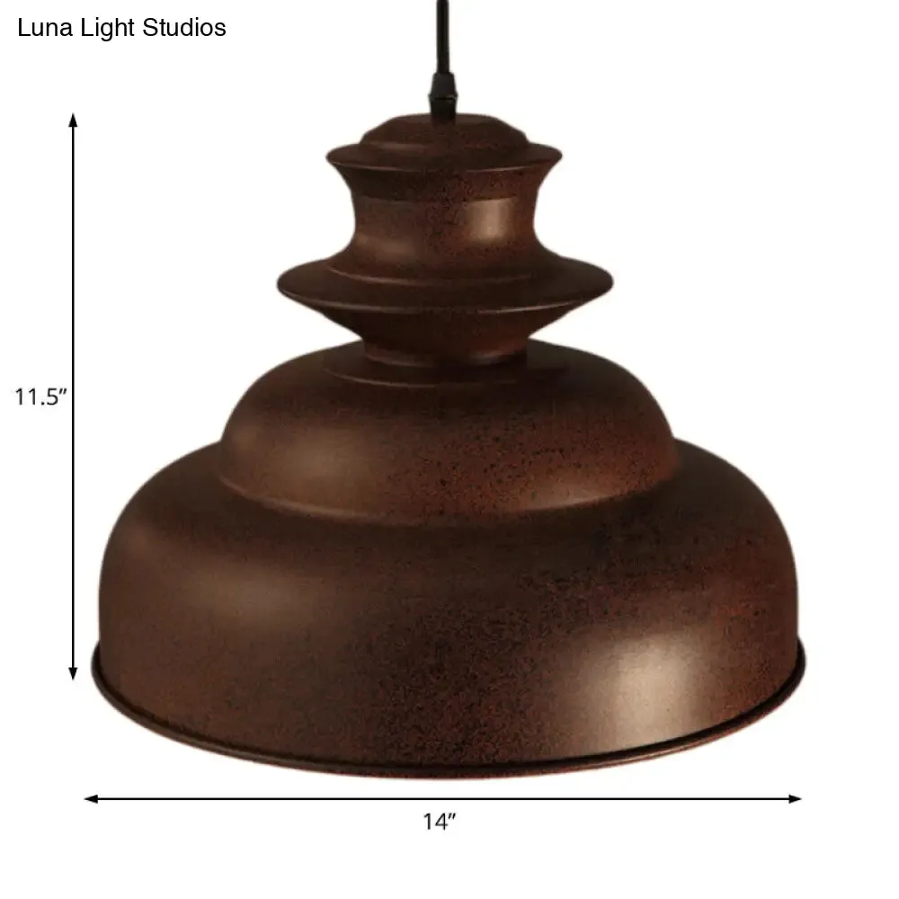 Vintage Double Bubble Pendant Light - Stylish Bronze Metal Ceiling Pendant (Indoor)
