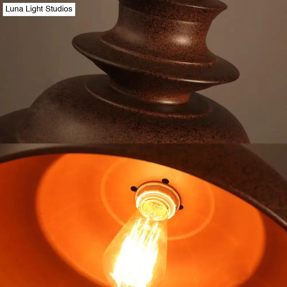 Vintage Double Bubble Pendant Light - Stylish Bronze Metal Ceiling Pendant (Indoor)