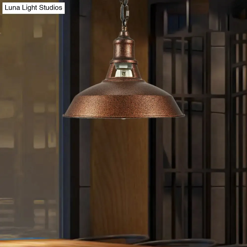 Vintage Rustic Barn Pendant Lighting 1-Light Iron Hanging Lamp for Kitchen - Stylish & Adjustable
